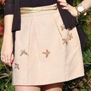 Anthropologie Leifnotes Migration Sequin Birds Skirt (size 12)